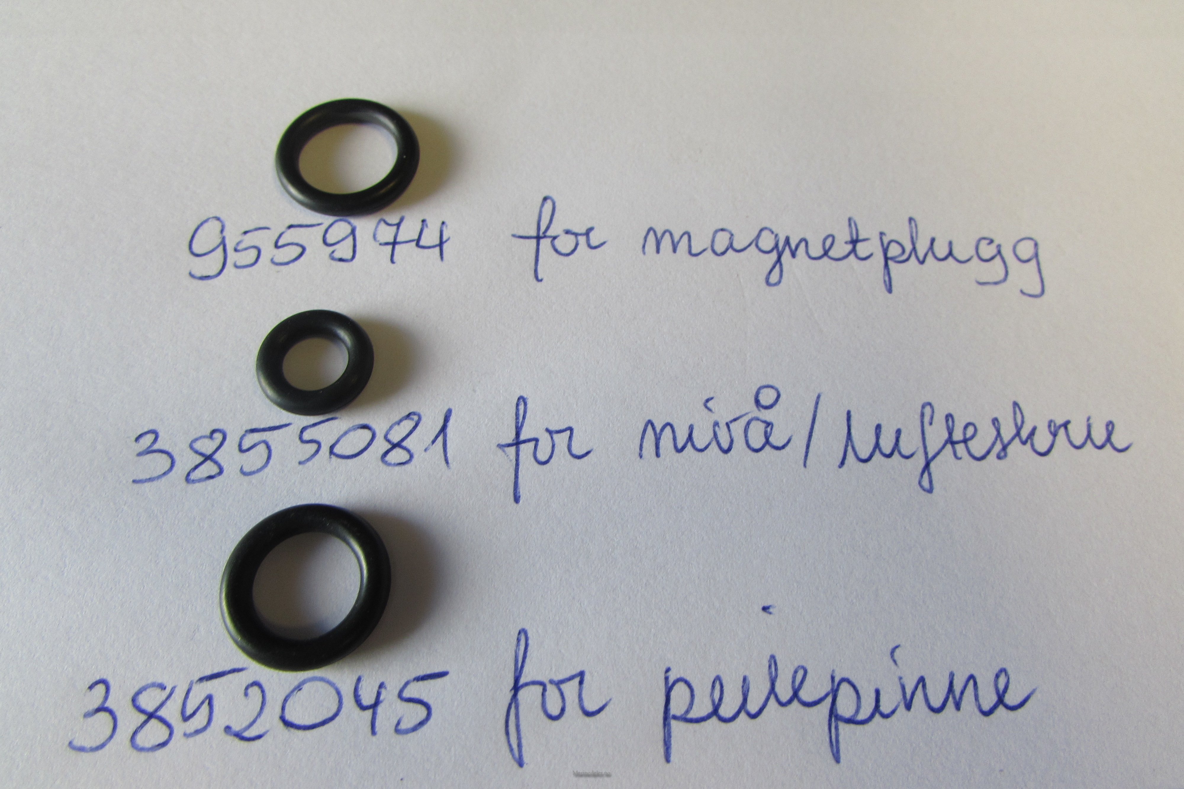 (bilde for) DPG og SX o-ringsats for oljeskift 955974/3855081/3852045