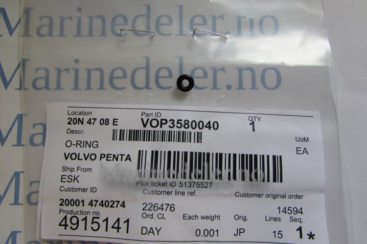 (bilde for) O-RING 3580040