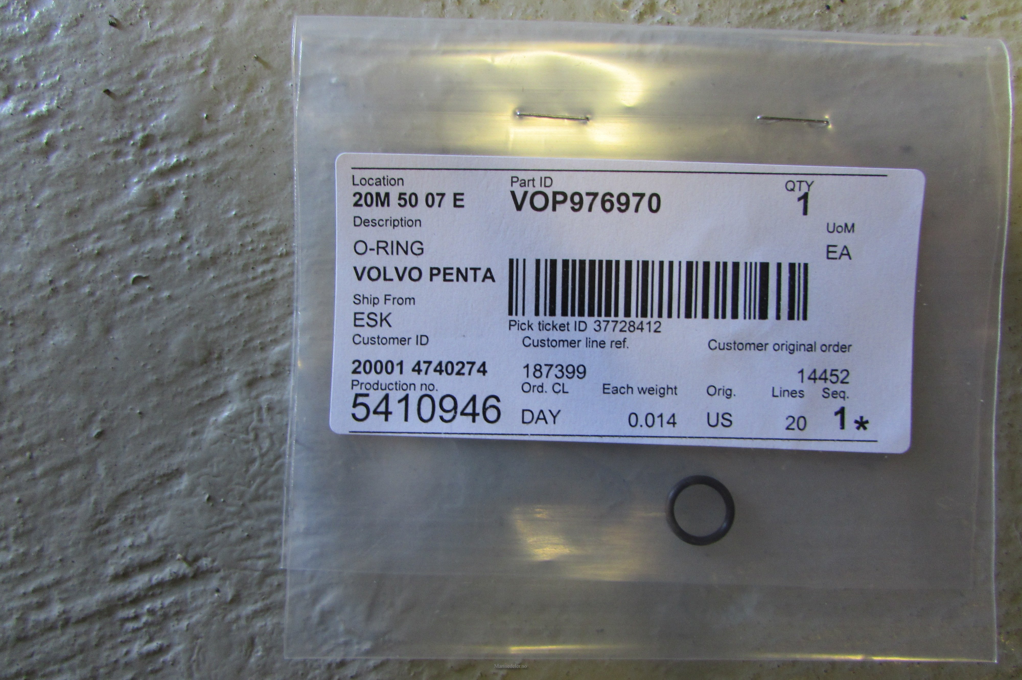 (bilde for) O-RING 976970