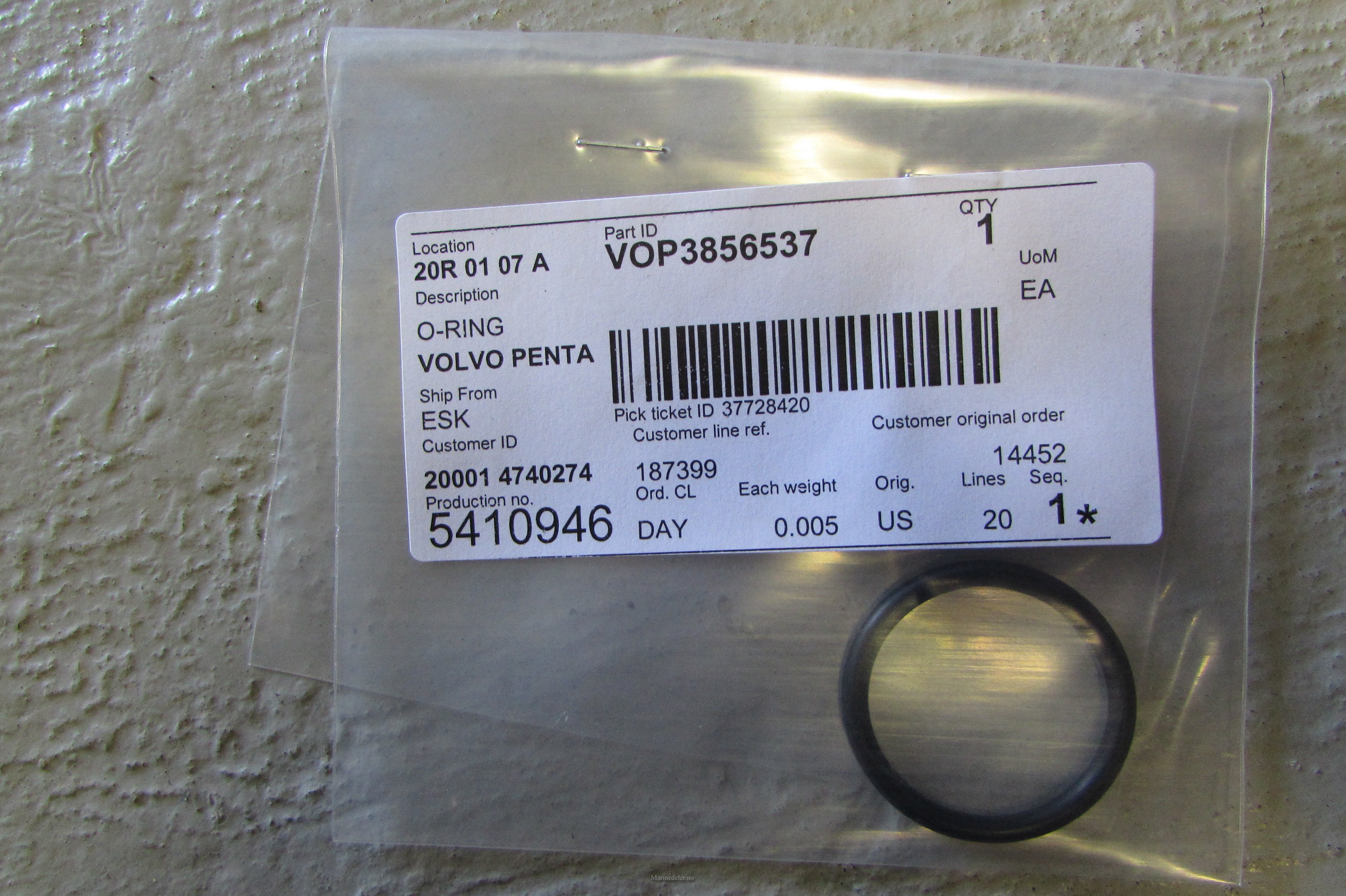 (bilde for) O-RING 3856537