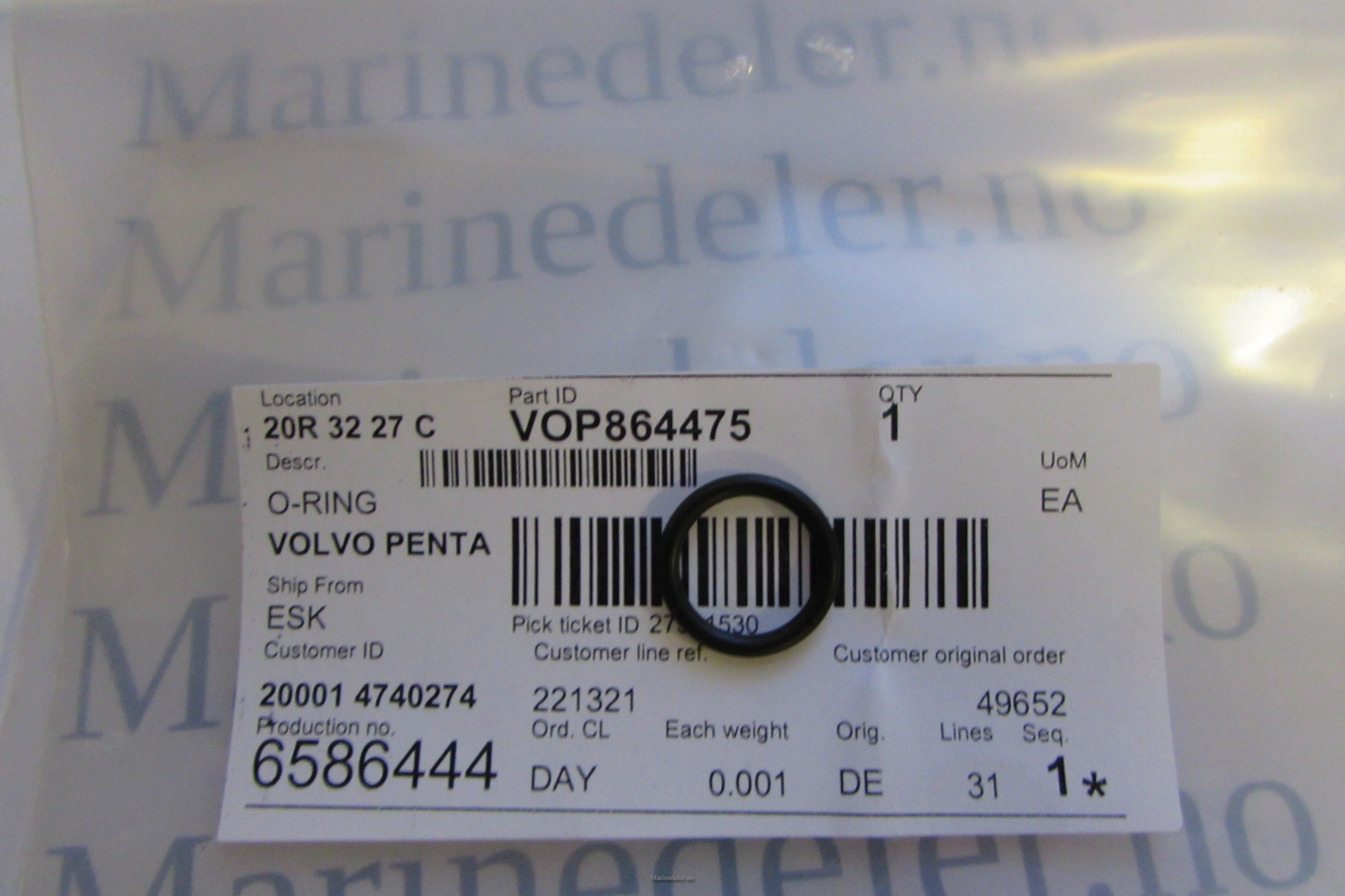 (bilde for) O-RING 864475