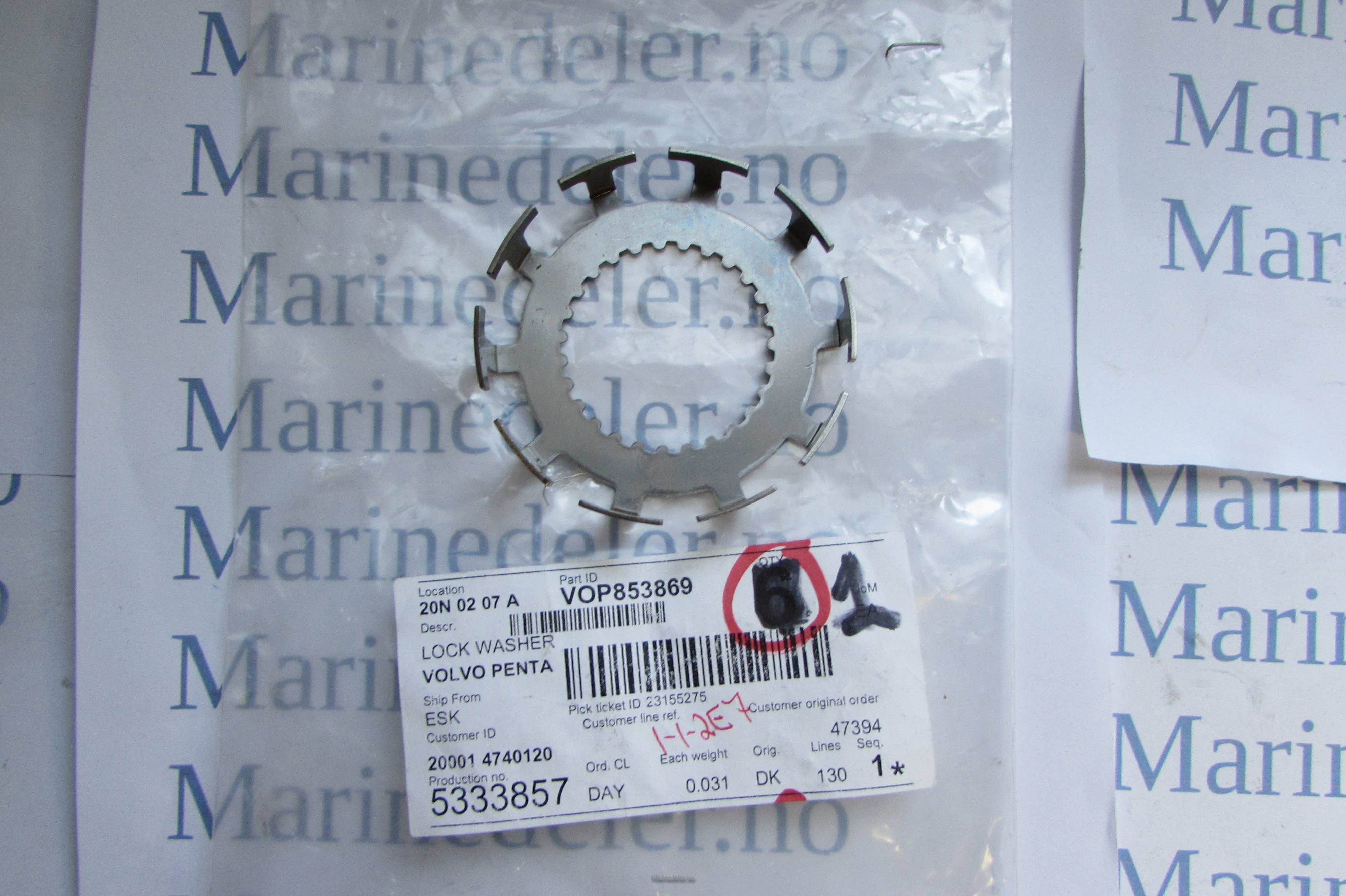 (bilde for) Låseskive 853869 for 290 A duoprop drev