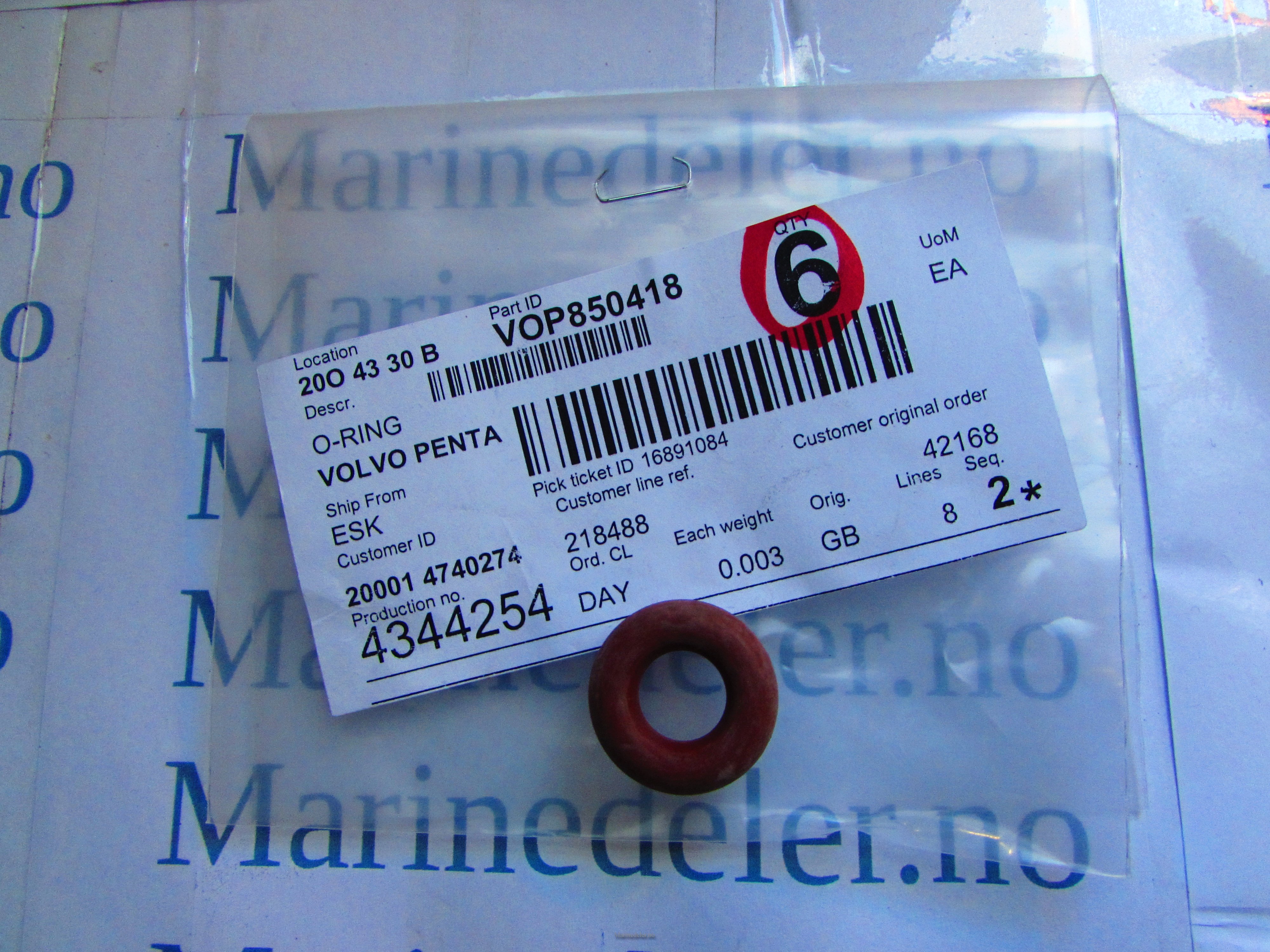 (bilde for) O-RING 850418
