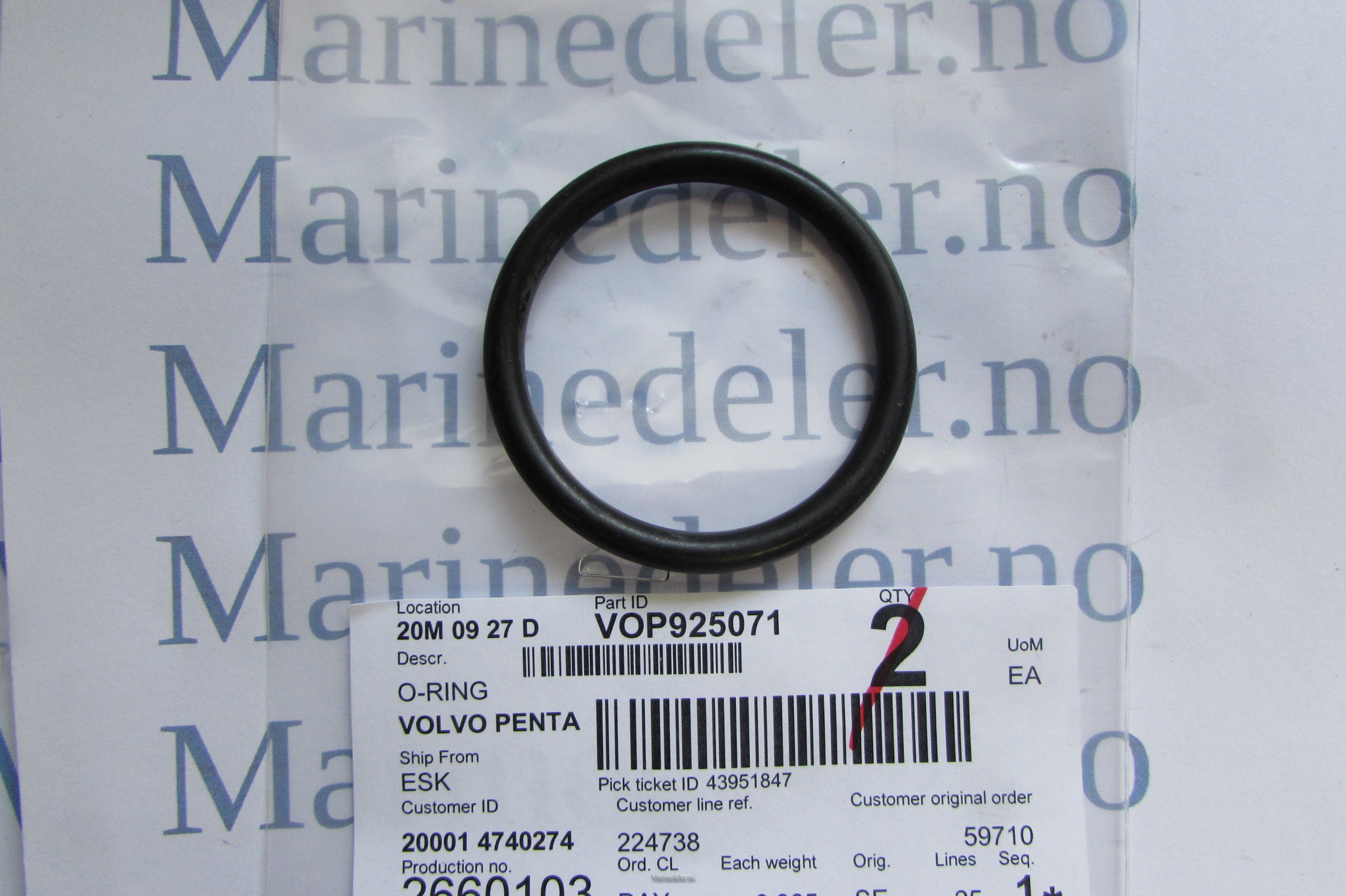 (bilde for) O-RING 925071